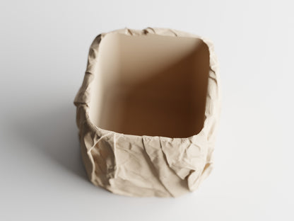 Crumbled Paper Plant Pot